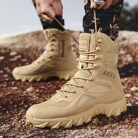 Herren-Stiefel im Military-Stil – Hohe Jungle-Combat-Boots für Outdoor, Wandern, Camping und Wüste