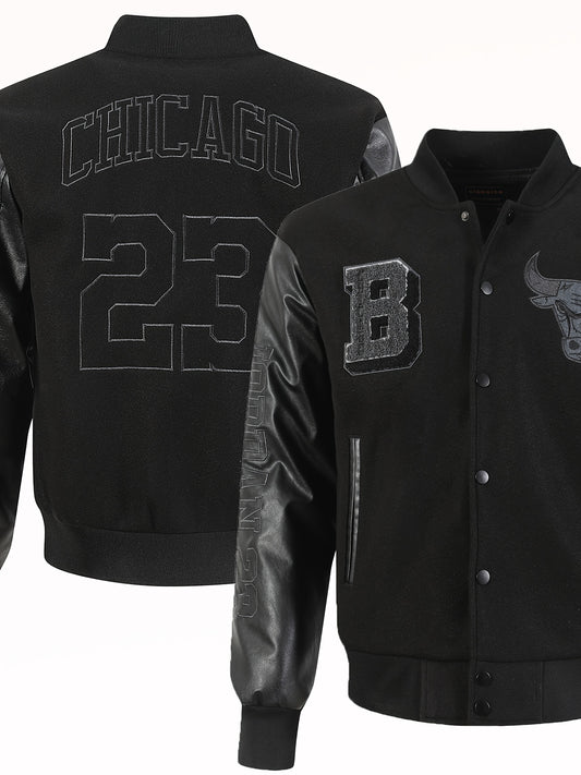 Herren Baseballjacke Schwarz #23 – Lässiges klassisches Retro-Sportdesign, mit...